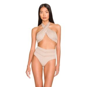 Tularosa Cher Nude Sparkle Bikini Set